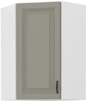 Horní rohová skříňka Stilo 60x60 GN-90 1F (45°) Barva korpusu: Bílá, Barva dvířek: Clay Grey