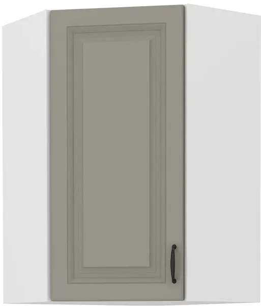 Horní rohová skříňka Stilo 60x60 GN-90 1F (45°) Barva korpusu: Bílá, Barva dvířek: Clay Grey