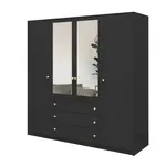 Šatní skříň Siena D4 Barva korpusu: Černá, Rozměry: 196 cm