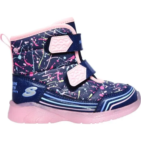 Skechers ILLUMI-BRIGHTS-POWER PAINT Dievčenská zimná obuv, tmavo modrá, veľkosť