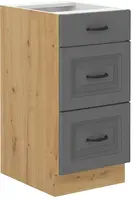Spodní skříňka Stilo 40 D 3S BB - Premium Box Barva korpusu: Dub artisan, Barva dvířek: Dust Grey