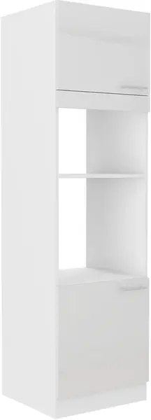 Vysoká skříňka pro vestavnou a mikrovlnou troubu Lara 60 DPM-210 2F Barva korpusu: Bílá, Barva dvířek: Bílý lesk