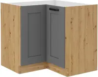 Spodní rohová skříňka Luna 90x90 DN 2F BB Barva korpusu: Dub artisan, Barva dvířek: Dust Grey