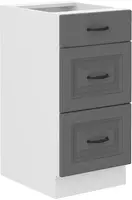 Spodní skříňka Stilo 40 D 3S BB - Premium Box Barva korpusu: Bílá, Barva dvířek: Dust Grey