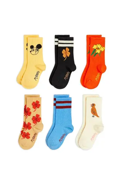 Dětské ponožky Mini Rodini Clover 6-pack černá barva, 25760117