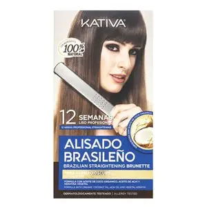 Kativa Brazilian Straightening Brunette Kit sada s keratinem pro narovnání vlasů 225 ml