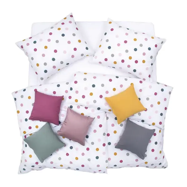 SCANquilt povlečení KLASIK puntíky multi 140 x 200/70 x 90 cm