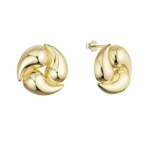 Evolution Group - Pavona Pozlacené originální náušnice ze stříbra 61126