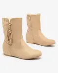 Resti Beige eco-suede boots with a hidden anchor Lovely