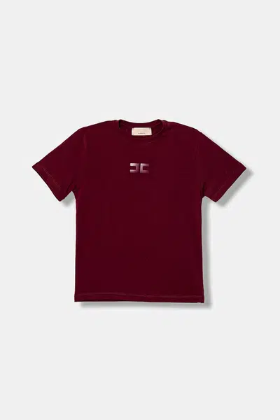 Dětské tričko Elisabetta Franchi vínová barva, EFTS247.0.JE006