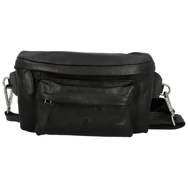 Dámská kožená kabelko/ledvinka černá - Greenwood Wanesa