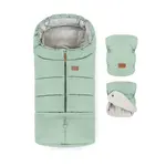 Petite&Mars Set zimní fusak Jibot 3v1 + rukavice na kočárek Jasie Pale Eucalypt