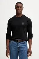 Bavlněné tričko s dlouhým rukávem Aeronautica Militare černá barva, s potiskem, TS2468UJ00703