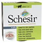 SCHESIR Konzerva pro kočky tuňák a mahi mahi želé 85 g