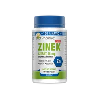 BIO PHARMA Zinek Citrát Forte 25 mg 90+90 tablet