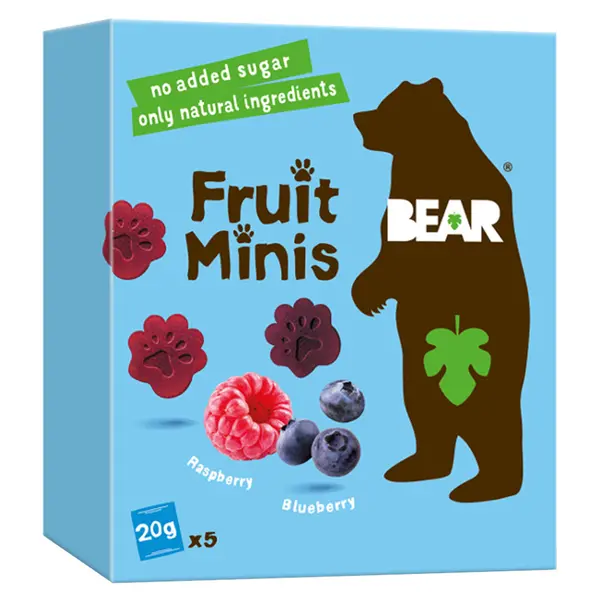 BEAR Ovocné minis malinové a borůvkové 5 x 20 g