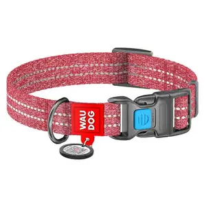 WAUDOG Re-cotton Bavlněný obojek pro psy červený, Velikost: XL