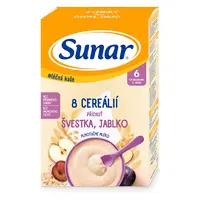 SUNAR Mléčná kaše 8 cereálií švestka jablko 210 g