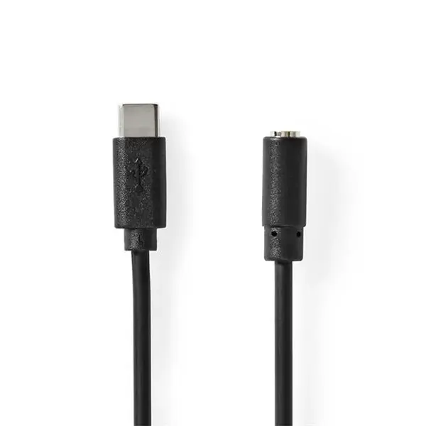 Kabel USB-C - zástrčka 3,5mm NEDIS CCGB65960BK10