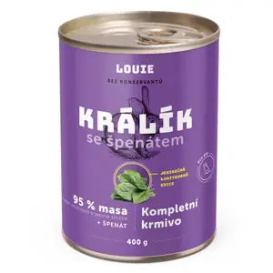 LOUIE Konzerva pro psy králík se špenátem 400 g