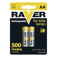 Baterie AA (R6) nabíjecí 1,2V/600mAh RAVER solar 2ks