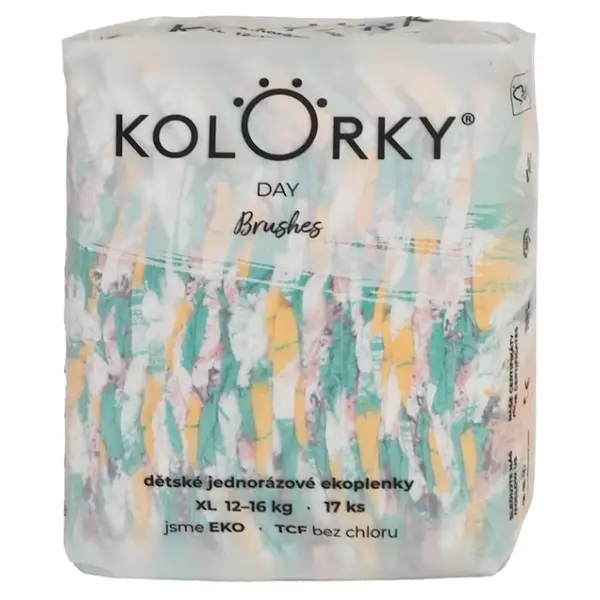 KOLORKY DAY Jednorázové EKO plenky štětce XL (12-16 kg) 17 kusů
