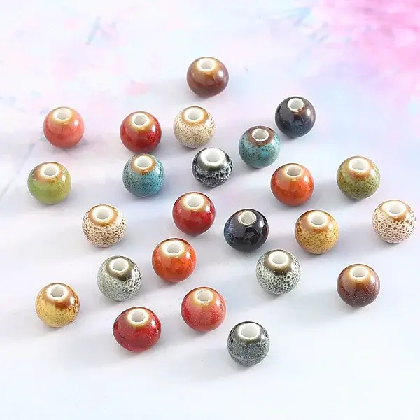 12Pcs Vintage Handmade Procelain Beads