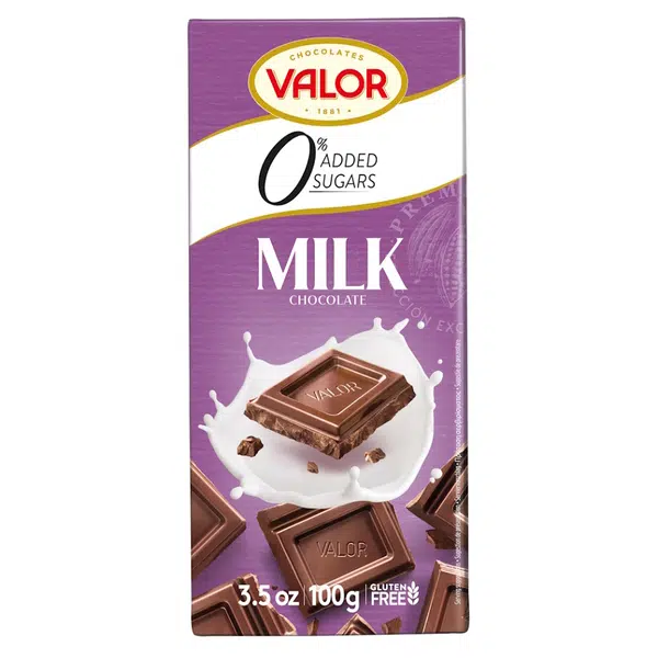 VALOR Mléčná čokoláda se sladidly bez přídavku cukrů 100 g