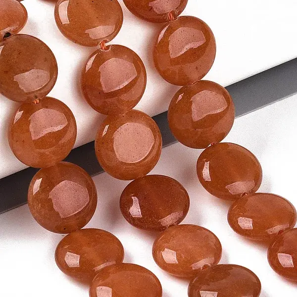 Dyed Natural White Jade Coin Beads Strands