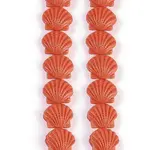 Synthetic Coral Dyed Carved Beads Strands