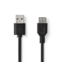 Kabel USB 2.0 A konektor/USB 2.0 A zdířka 0,2m NEDIS CCGP60010BK02