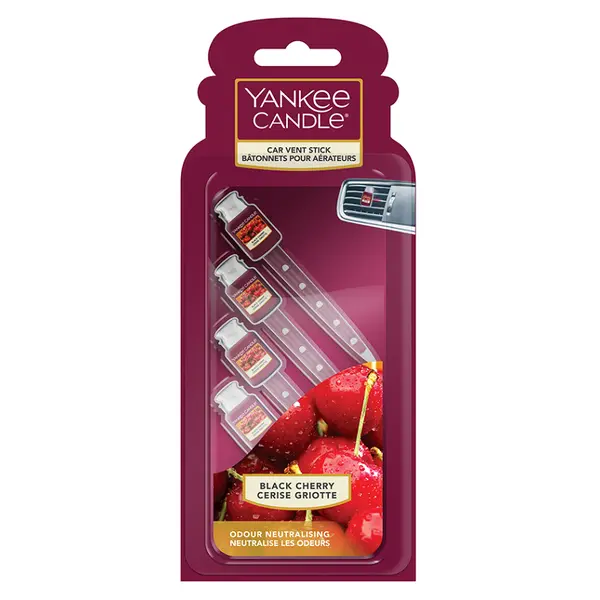 YANKEE CANDLE Luxusní visačka do auta Black Cherry 4 kusy