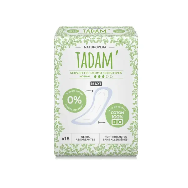 Tadam Dermo sensitivní vložky z BIO bavlny maxi normal 18 ks