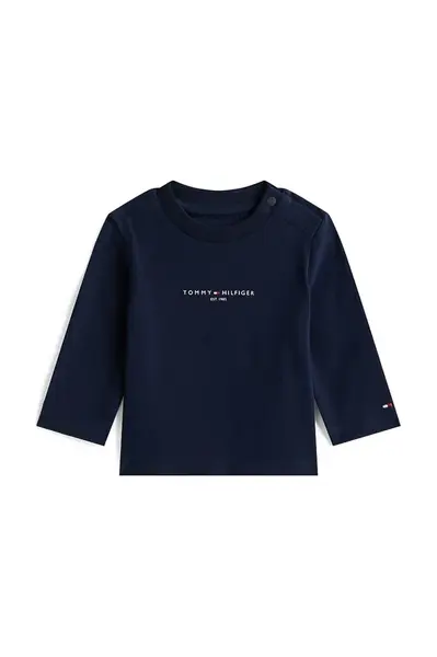 Kojenecké tričko s dlouhým rukávem s bavlnou Tommy Hilfiger