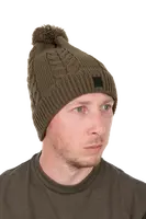 Fox čiapka khaki knitted bobble