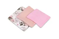 Mušelínové plienky 3 ks - sada rôznych veľkostí - Kvety ružové