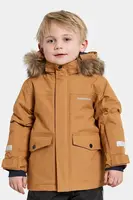 Dětská bunda Didriksons BJÄRVEN KIDS PARKA 4 hnědá barva, 505991