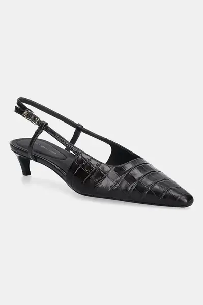 Kožené lodičky Tommy Hilfiger CROC SLINGBACK SLANTED HEEL