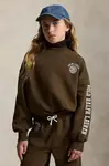 Dětská mikina s bavlnou Polo Ralph Lauren hnědá barva, s potiskem, 313979067003