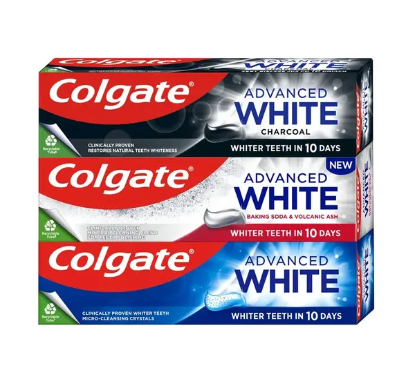 Colgate Advanced White Mix set bělicích zubních past 3x75 ml