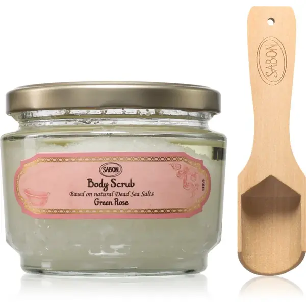 Sabon Medium Green Rose tělový peeling 320 g