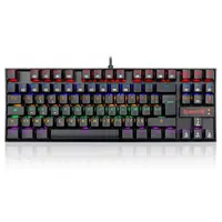 Redragon K552-KR-FR Rainbow Backlight TKL Mechanical Keyboard Compact 88 Keys AZERTY FR Layout Red Switch - Black