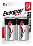 Energizer MAX veľký monočlánok D/E95 alkalické batérie 2ks E301533400