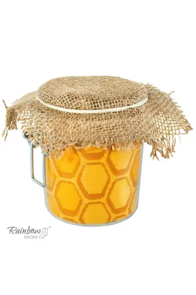ZOOKSY/RAINBOW SOCKS Duhové Ponožky Med Ve Sklenici 2 Párů