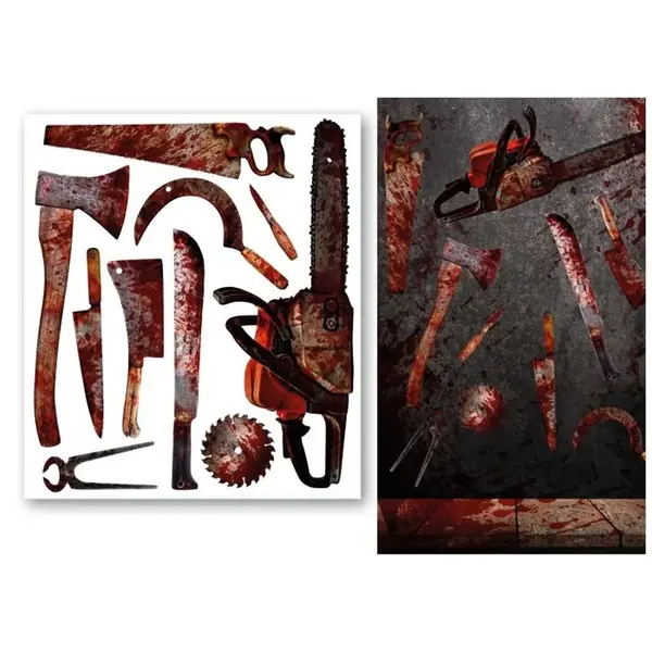 Nálepky na podlahu Krvavé nôže 70x80cm