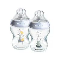 Tommee Tippee Natural Start Samosterilizačná Dojčenská Fľaša s ANTI-COLIC cumlíkom Pomalý Prietok, 260 ml 0m+, Žabička