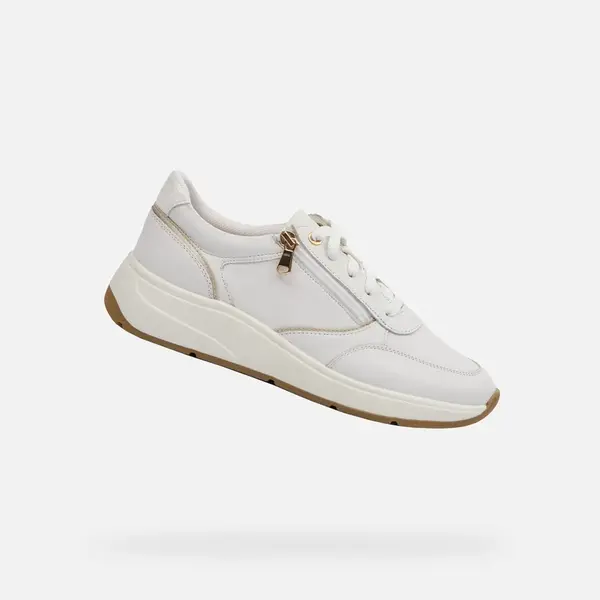 White women's sneakers Geox Cristael - Women's