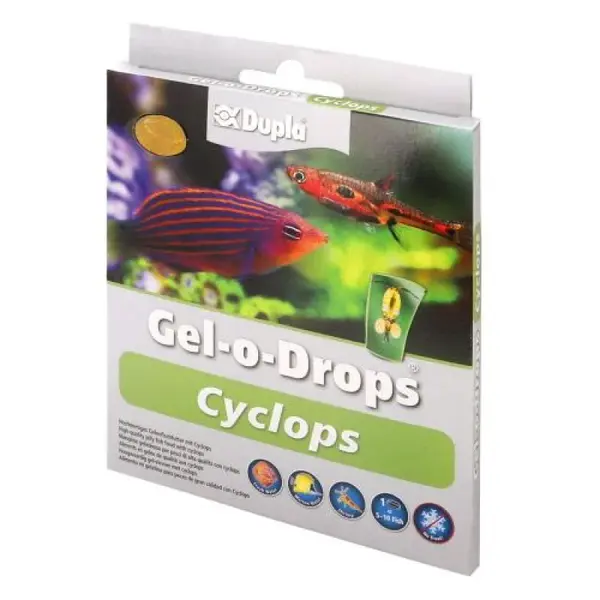 DUPLA Gel-o-Drops Cyclops gélové krmivo pre všetky tropické okrasné ryby 12x2g Cyklopoidné veslonôžky