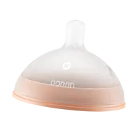 BORRN Silikónový cumlík na fľašu, oranžový, stredný prietok