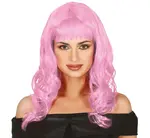 Dámska parochňa svetloružová dlhá s ofinou